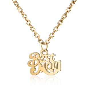 Best Mom Dainty Necklace, Gold Mom Necklace, Silver Mom Necklace